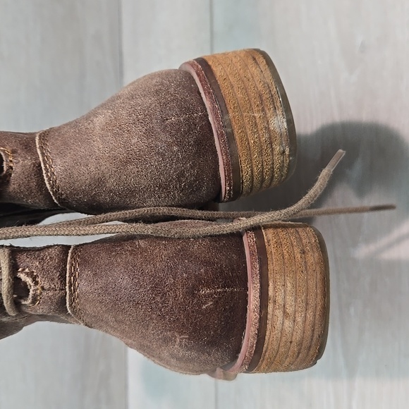 Sofft Women Sharnell  Aqua Leather Lace Up Back Moto Boots Shoes Sz 8.5 - Picture 5 of 15